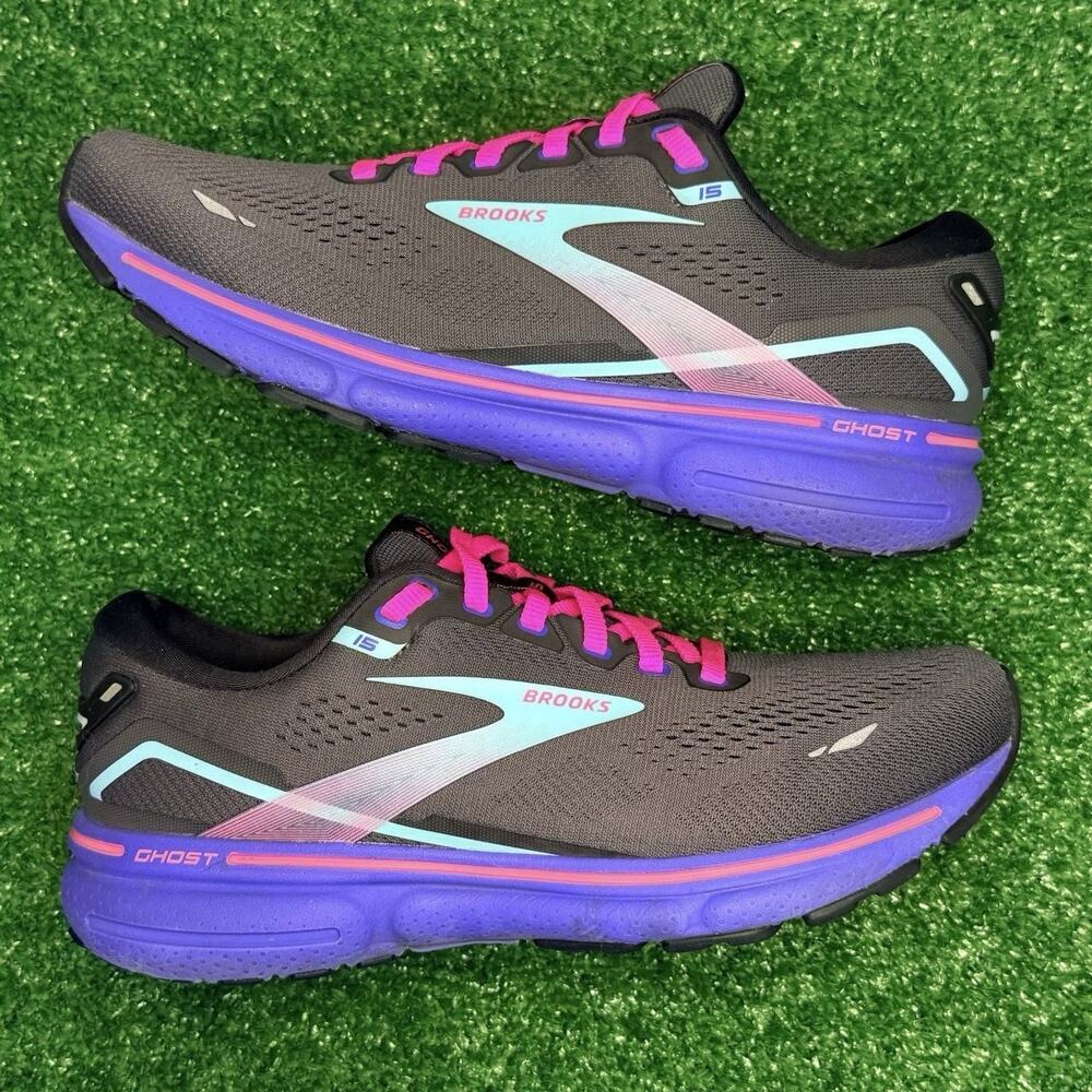 Brooks Ghost 15 Black Aruba Women’s 8.5 Running Shoes Trainer No Insoles